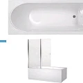 Акриловая ванна Aquanet West 170x70 со шторкой Aquanet Alfa 4 NF6222-pivot 239757 + 196049 белая
