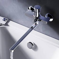Смеситель для ванны и душа, нажимной TouchReel с длинным изливом AM.PM X-Joy F85A90500 Хром
