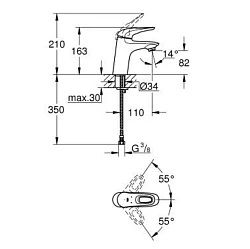Смеситель для раковины Grohe Eurostyle New 32468003 хром