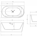 Акриловая ванна ABBER 150x78 AB9257-1.5 L белая глянцевая