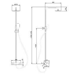 Душевая стойка ABBER Thermostat AF8516 с термостатом, хром