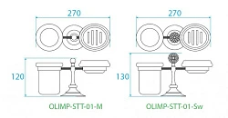 Стакан Cezares OLIMP-STT-03/24-M с мыльницей, Золото 24 карат
