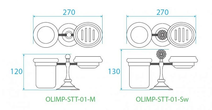 Стакан Cezares OLIMP-STT-01-M с мыльницей, Хром
