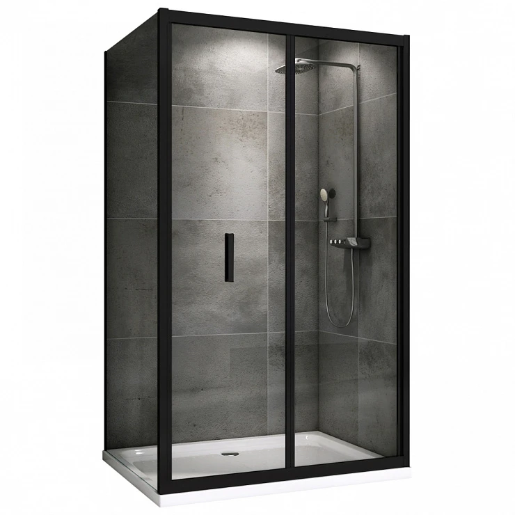 Душевой уголок ABBER Sonnenstrand 90x100см AG07090B-S100B профиль черный, стекло прозрачное