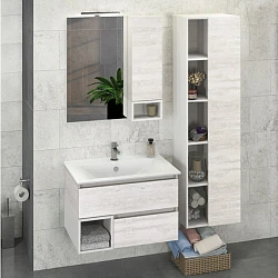 Тумба с раковиной Comforty Турин 75 00004147332CF дуб белый