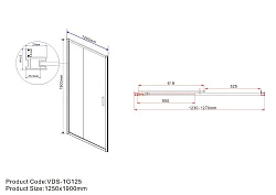 Душевая дверь в нишу Vincea Garda 125см VDS-1G125CH профиль хром, стекло шиншилла