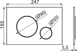 Кнопка смыва AlcaPlast THIN M672 хром матовая