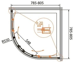 Душевой уголок Cezares Relax 80x80см RELAX-R-2-80-C-Bi профиль белый, стекло прозрачное