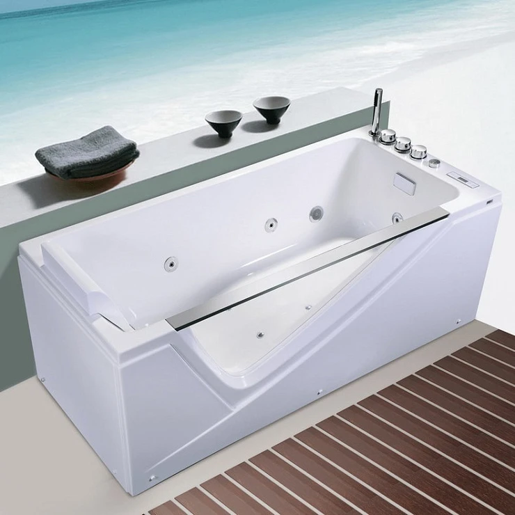 Акриловая ванна Orans OLS-BT65108 R 170x75см 65108R0 с гидромассажем белая глянцевая