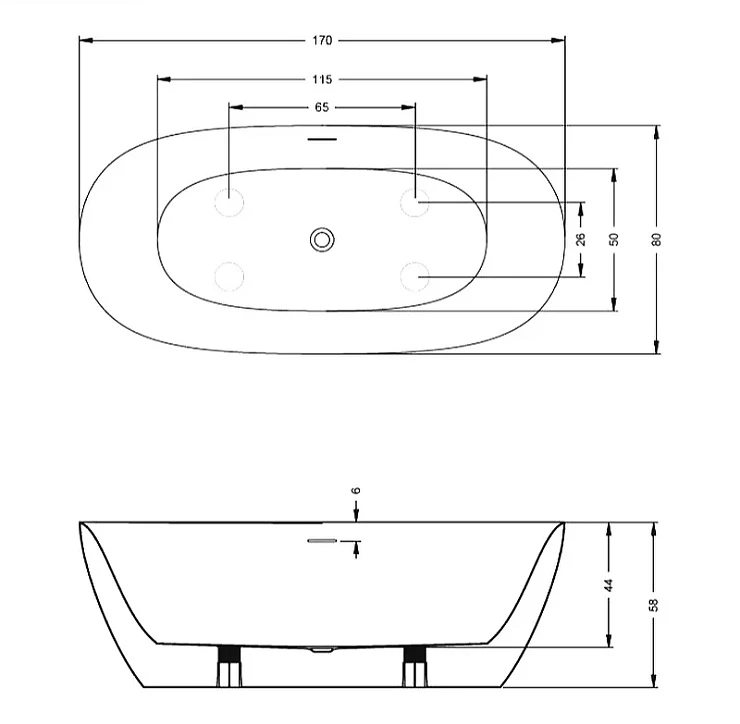 Акриловая ванна Riho Alpha 170x80 B092001005 белая глянцевая