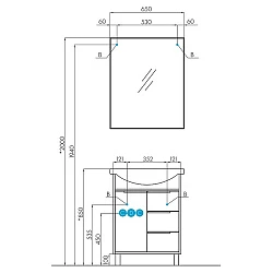 Зеркало Aquaton Рико 65 1A216402RI010