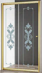 Душевая дверь в нишу Cezares 120см GIUBILEO-BF-1-120-CP-Br профиль бронзовый, стекло прозрачное/узор