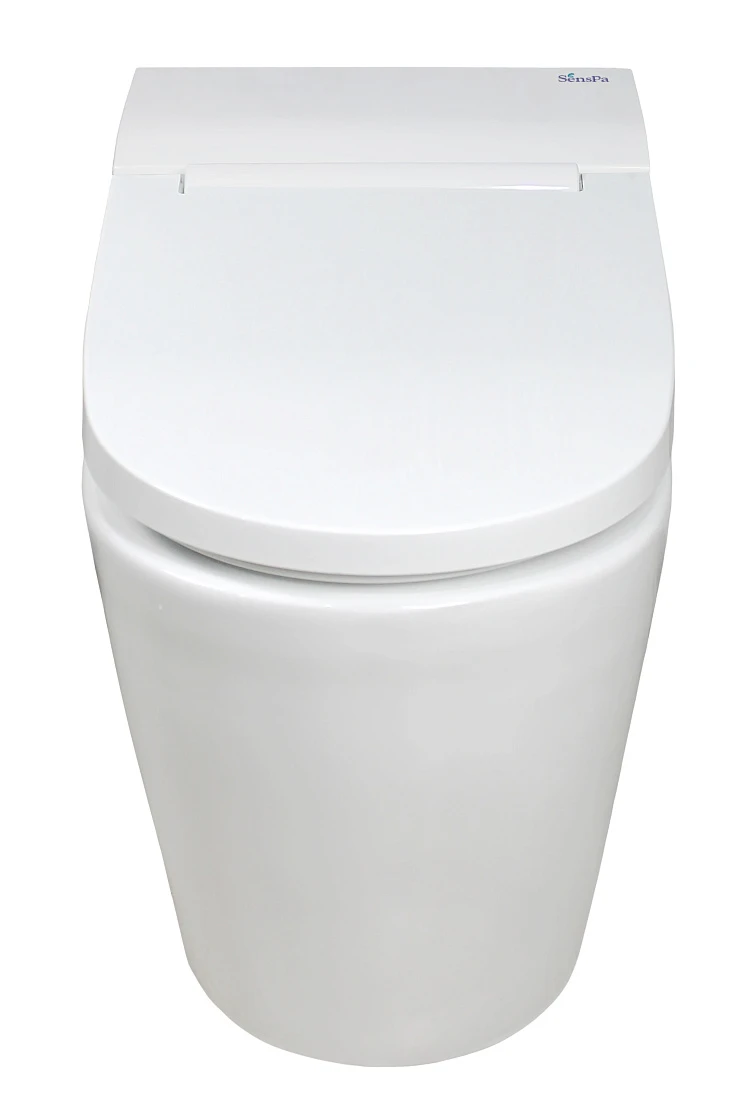 Унитаз напольный с электронной крышкой-биде SensPa Tankless TCB 8100W белый глянец