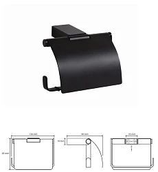 Держатель для туалетной бумаги с крышкой Bemeta 135012010 черный 