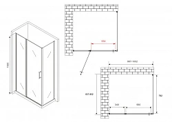 Душевой уголок ABBER Sonnenstrand 100х85см AG04100MS-S85M профиль хром, стекло матовое