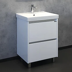 Тумба с раковиной Comforty Дублин 60 00004137134CF белая глянцевая