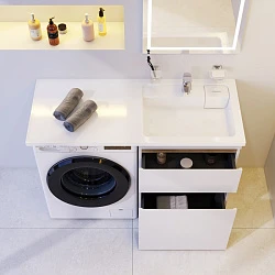 Раковина над стиральной машиной, правая, 120 см AM.PM X-Joy M85AWPR1201WG белая