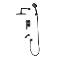 Душевой комплект Lemark Bronx LM3722BL черный матовый