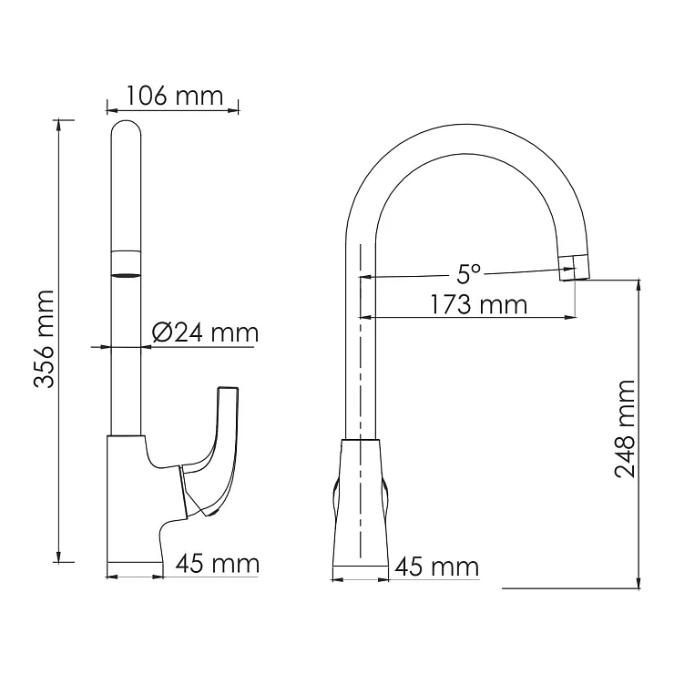 Смеситель для кухни Wasserkraft Sauer 7107 золото
