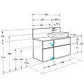 Тумба под раковину Aquaton Мишель 100 1A244101MIX40 дуб эндгрейн