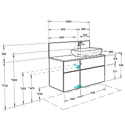 Тумба под раковину Aquaton Мишель 100 1A244101MIX40 дуб эндгрейн