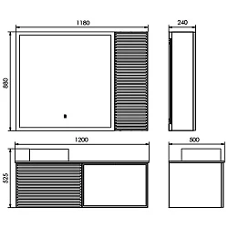 Тумба с раковиной Comforty Геленджик-120 9110 00-00018707CF белая матовая