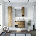 Мебель для ванной STWORKI Карлстад 75 дуб рустикальный, простоун беж