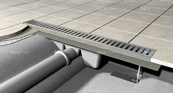 Душевой лоток AlcaPlast APZ6 650 с опорами, хром