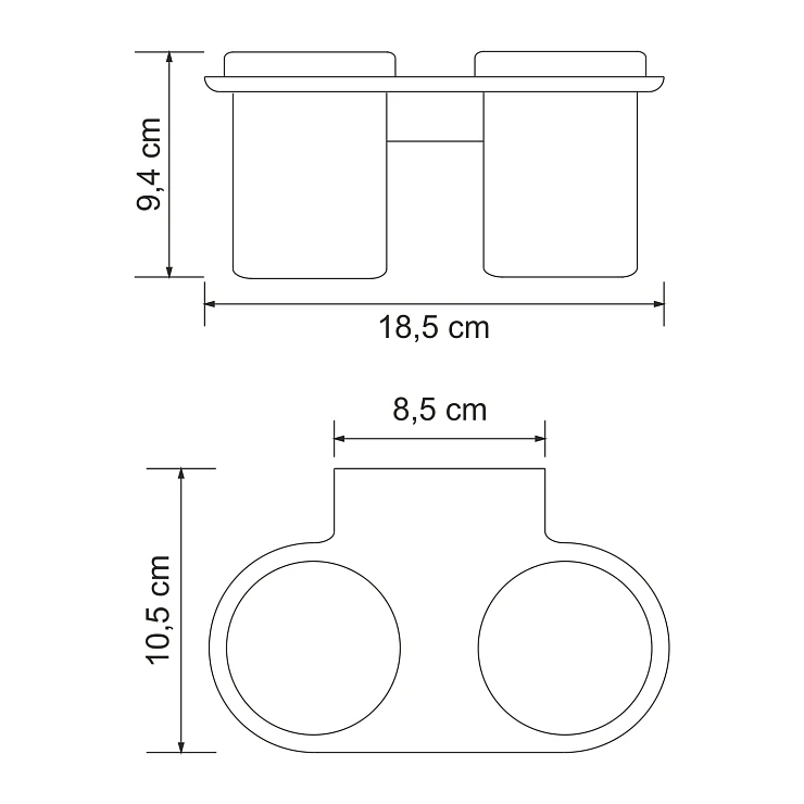 Стакан Wasserkraft Kammel K-8328D двойной, хром