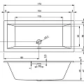 Акриловая ванна Riho Rething Cubic 170x75 Pulg & Play B105011005 правая, белая глянцевая