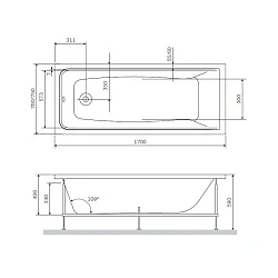 Каркас для ванны AM.PM Like W80A-170-070W-R серый