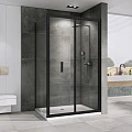 Душевой уголок ABBER Sonnenstrand 90x100см AG07090B-S100B профиль черный, стекло прозрачное