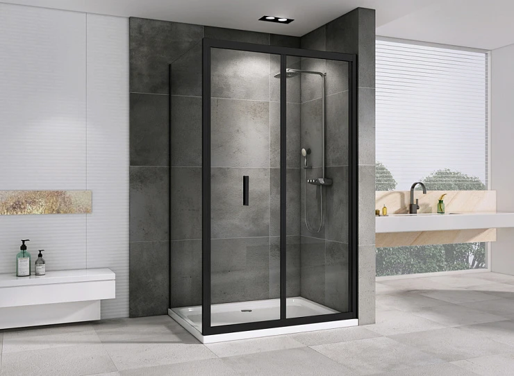 Душевой уголок ABBER Sonnenstrand 90x100см AG07090B-S100B профиль черный, стекло прозрачное
