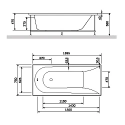 Каркас для ванны AM.PM Spirit W72A-170-075W-R2 Серый