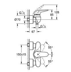 Смеситель для душа Grohe Eurostyle New 23722LS3 белый