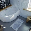 Акриловая ванна Акватек Бетта 170x95 R с гидромассажем и экраном BET170-0000011 белая глянцевая