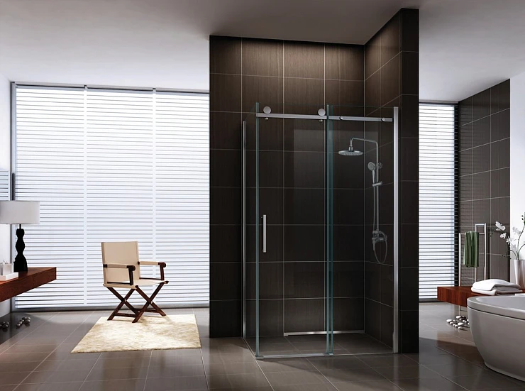 Душевой уголок Berges Gelios 100x80см 061003 профиль хром, стекло прозрачное