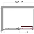 Душевой уголок BelBagno Uno 110x80см UNO-AH-1-110/80-C-Cr профиль хром, стекло прозрачное