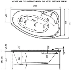 Акриловая ванна Aquanet Jersey 170x90 R 00205329 белая глянцевая