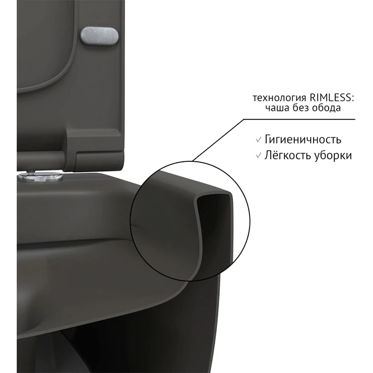 Унитаз подвесной Berges Ego XL 083218 антрацит матовый