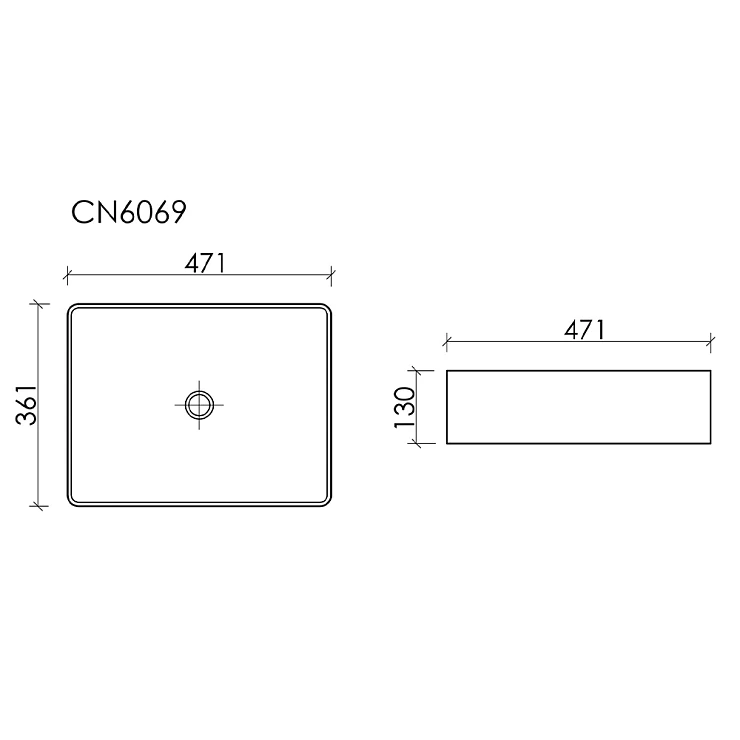 Раковина накладная Ceramica Nova Element CN6069MB черная матовая