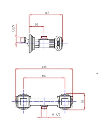 Смеситель для душа Cezares OLIMP-DS-03/24-Sw золото