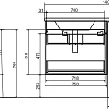 Тумба под раковину Эстет Dallas Luxe 1400x482 ФР-00002924 R белая глянцевая