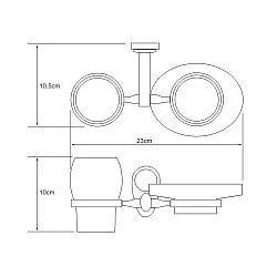 Стакан Wasserkraft Main K-9226 с мыльницей, хром