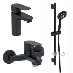 Комплект смесителей Jacob Delafon Oscar E29845RU-BL, черный матовый