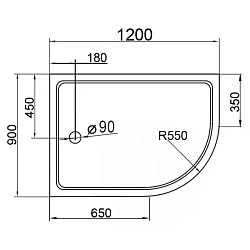 Душевой поддон Cezares 120х90см TRAY-A-RH-120/90-550-15-W-L белый