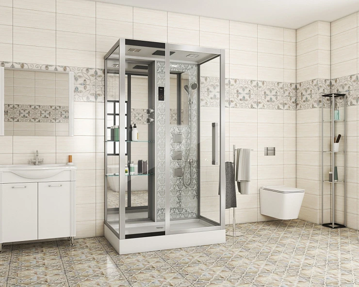 Душевая кабина Niagara Luxe 120х82см NGL-7713W L профиль серебро