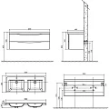 Тумба с раковиной многосекционной BelBagno ANCONA-N-1200-2C-SO-2-BL