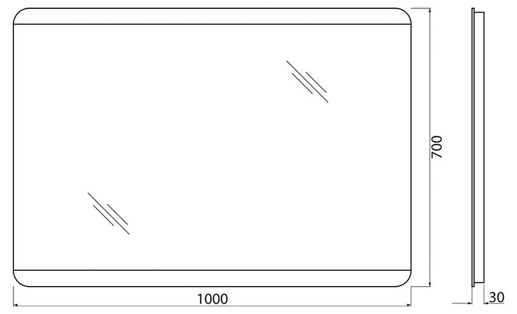 Зеркало BelBagno 100 SPC-CEZ-1000-700-LED-BTN с подсветкой