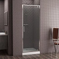 Душевая дверь в нишу Bravat Drop 90x200см BD090.4110A профиль хром, стекло прозрачное
